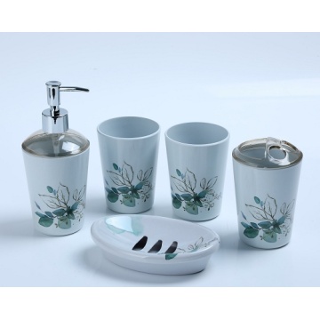 5pcs plastic bathroom accessory set