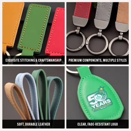 PU Leather Coin Pouch Charm Wristlet Key Chain Pendant