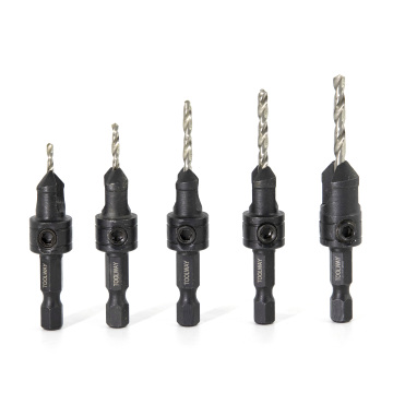 5-teiliger Countersink-Bohrer-Bit mit schnellem Wechsel-Hex-Shank: Ideal für Holzbearbeitungsprojekte