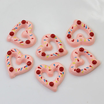 Heart Shaped Resin Beads Pink Major Fairy Girls Hair Accessories DIY Charms For Necklace Jewelry Making Keychain Decor