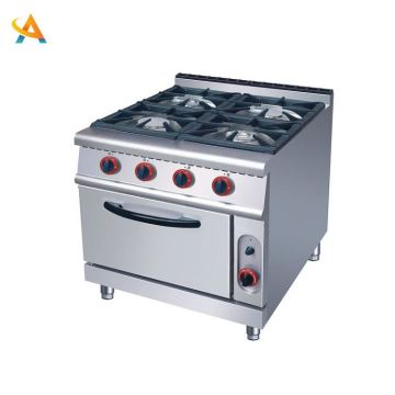 4 Burner Commercial Gas Range Stove with Flat Plate Grill and Oven