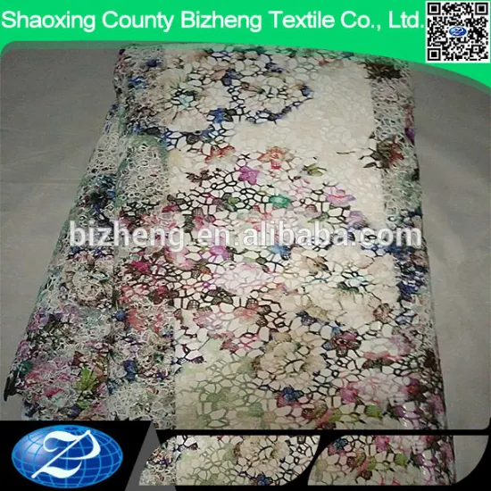 New digital printed lace fabric for women dress