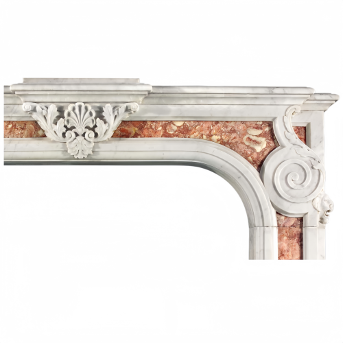 Classic French Marble Mantel with Color Inlay