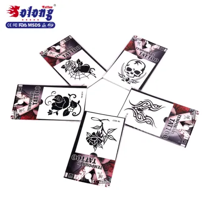 Solong tattoo fision OEM black tattoo sticker body temporary tattoo sticker