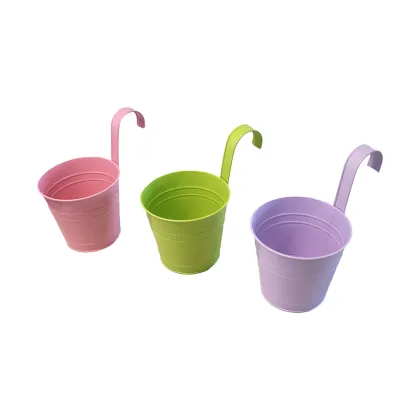 High Quality Purple Metal Hanging Flower Pot