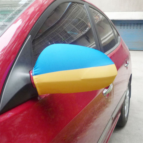 EUFA Promotional Gift Digital Printing Knitted polyester spandex Ukraine Flag Mirror Cover