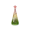 Garrafa de vidro soprada em forma de árvore de Natal decorativa