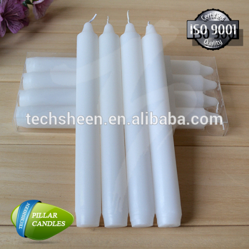 3-4 hours thin white pillar candles