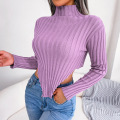 Frauen Crewneck Pullover Weiche Strickpullover