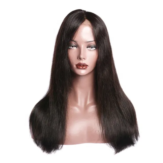 Most popular swiss Lace frontal closure wig soft straight brazilian human hair