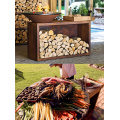 Retractable Corten Fire Pit Cooking Grill