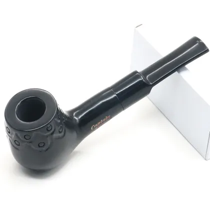 hot sale  classic black beech men's smoking pipe with carved pattern