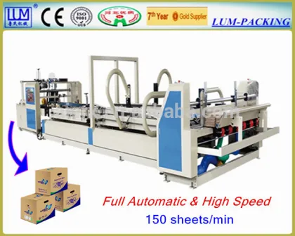 Semi auto folder guling machine/carton box making machine with CE and ISO9001 Certificate
