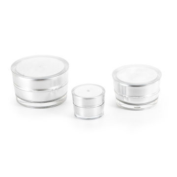 crème corporelle en gros de haute qualité 10g 25g 30g 50g UV UV en argent en plastique en plastique à double paroi à double paroi jar cosmétique 50 ml