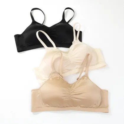 European and American Women's Thin Cup Large Size Solid Color Invisible Big Cup Bra