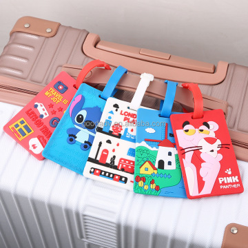 Custom PVC Soft Plastic Luggage Tags with Creative Cartoon Prints and Logos