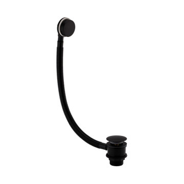 Matt Black Universal Bathtub Drain with Overflow Strainer and Stopper