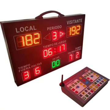 Portable 3-in-1 Red Green Yellow LED Scoreboard for Indoor Sports