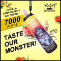 필리핀 R &amp; M Monster 7000 퍼프 일회용 vape