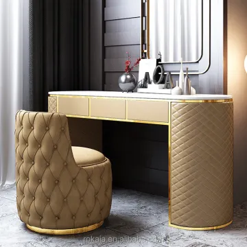 5-Star Luxury Presidential Suite Leather Royal Dresser with Mirror