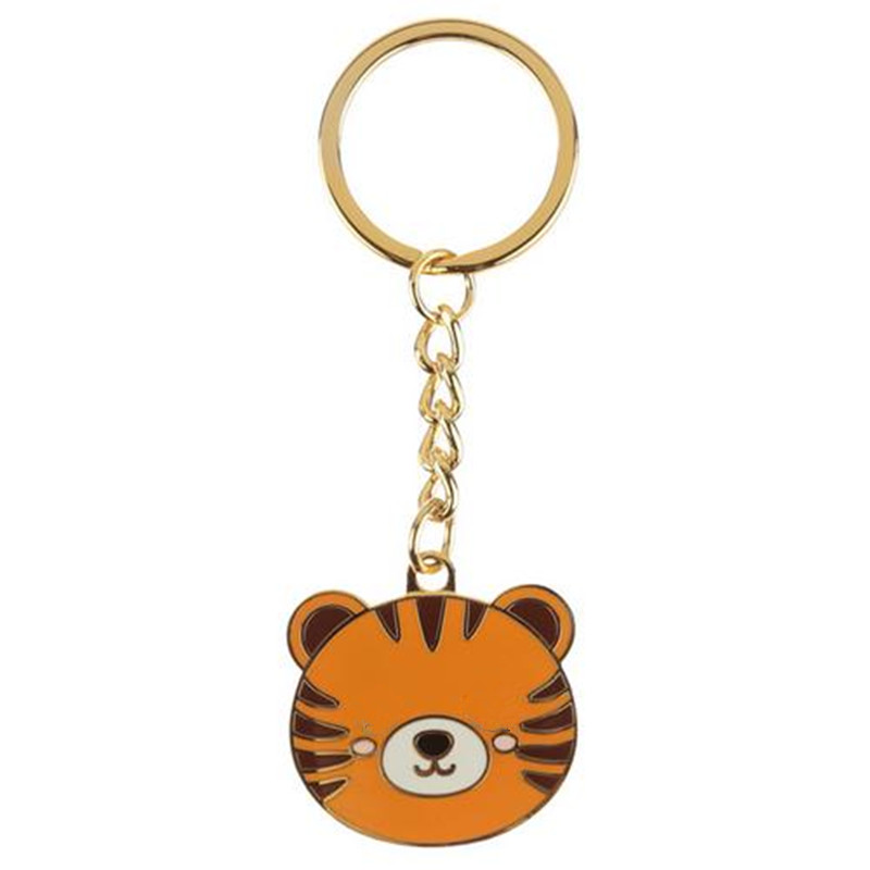 Hadiah Holiday Hadiah Logo Peribadi Tiger Enamel Keychain