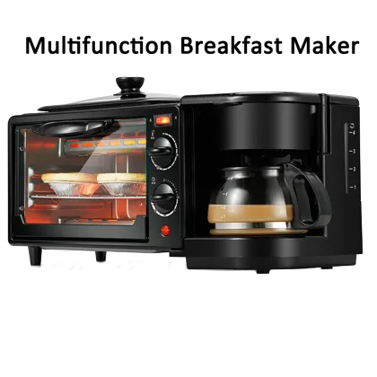 3-in-1 Electric Oven: Breakfast Maker & Coffee Maker
