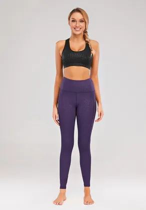Purple crocodile pattern yoga pants fitness clothing yoga leggings wholesale