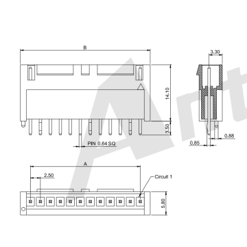 2.50mm pitch 180 seri konektor tipe kotak-tinggi wafer