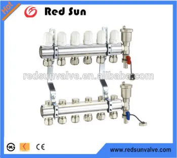 HR1020 manufacture brass composite Underfloor heating System thermostatic manifold &collector                        
                                                Quality Choice