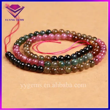 High Quality Rainbow Mix Colors 5MM Natural Gems Tourmaline Beads for Jewelry Making