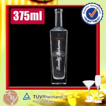 Cork top rectangle high flint material wholesale wine bottles 375ml