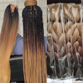 ombre jumbo braiding hair attachment for braids 24inch 48inch 52inch 82inch length customize lable braiding hair