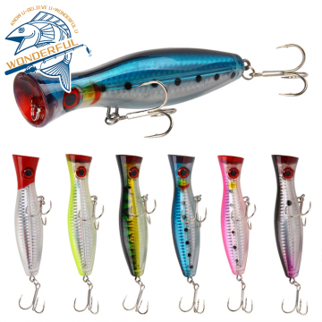 Heet verkopen 125 mm 40 g multi-colour bionisch zwevend bovenwater grote popper vis lokmiddel