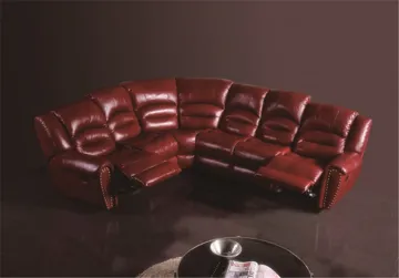 Recliner genuine leather sofa set sectional corner sofa set 1+2+3