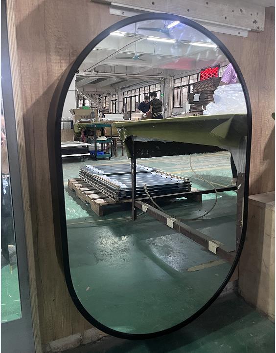 Black frame mirror cabinet