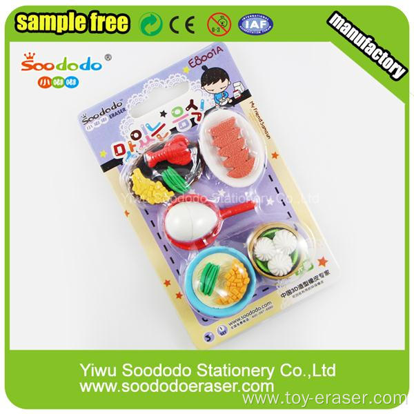 Funny 3D Blister Card food shaped Eraser