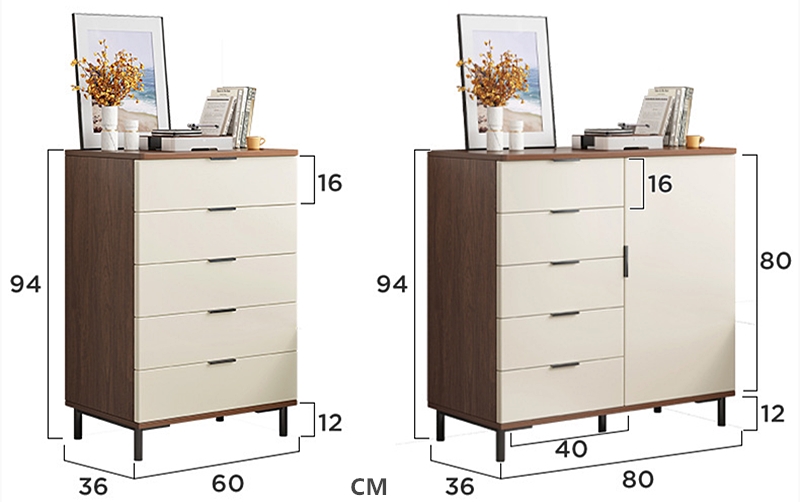 Modern Solid Wood 3/4/5 Drawer Dresser