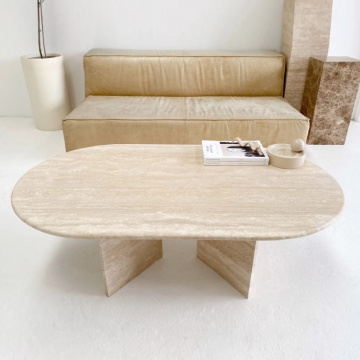 Modern Natural Marble Travertine Stone Table