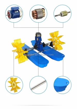 China-Produced Paddle Wheel Fish Pond Aerators and Micro Air Bubble Aerator for Aquaculture, Particularly Shrimp Farm Applications