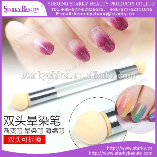 Nail Art Tools Crystal Handle Double Headed Sponge Gradient Pen