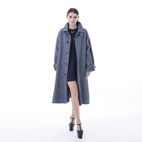 New smog blue cashmere coat