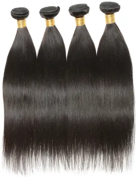 Uniky Full Cuticle Aligned Silky Straight 4 Bundles Brazilian Hair Bundles 100% Virgin Human Hair Extensions