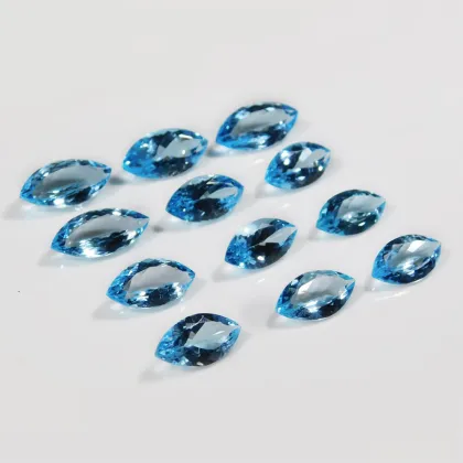 Marquise topaz Jewelry Making Natural Swiss Blue Topaz