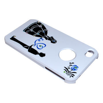 Hard Plastic Case for iPhone 4/4S with Crystal Decoration, Painting Nice Pictures Design