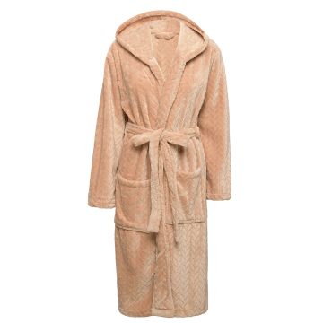 Ultra-Cozy Women's Thermal Hoodie Robe: Jacquard Flannel Fleece