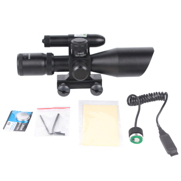 Luger Compact Laser Scope: 2.5-10x40 Illuminated Scope with Green Laser Hunting Sight