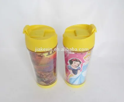 Personalized plastic kids mugs kids drinking cup thermos mug