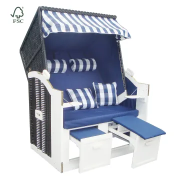 Top Quality Deluxe Wicker Rattan Strandkorb Relax Custom Folding Beach Chair for Sale