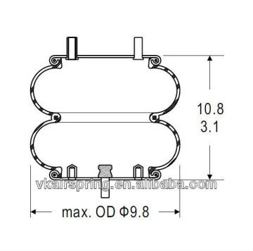 Double convoluted air spring/Air suspension W01-358-6949/Car part For LOAD AIR