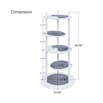 Árbol de actividad de madera de gato con 2 plataformas giratorias.